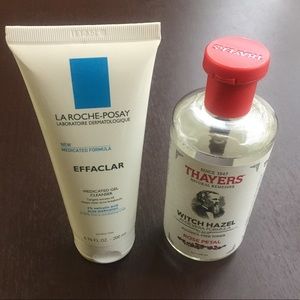 La Roche Posay Cleanser and Thayer's Toner